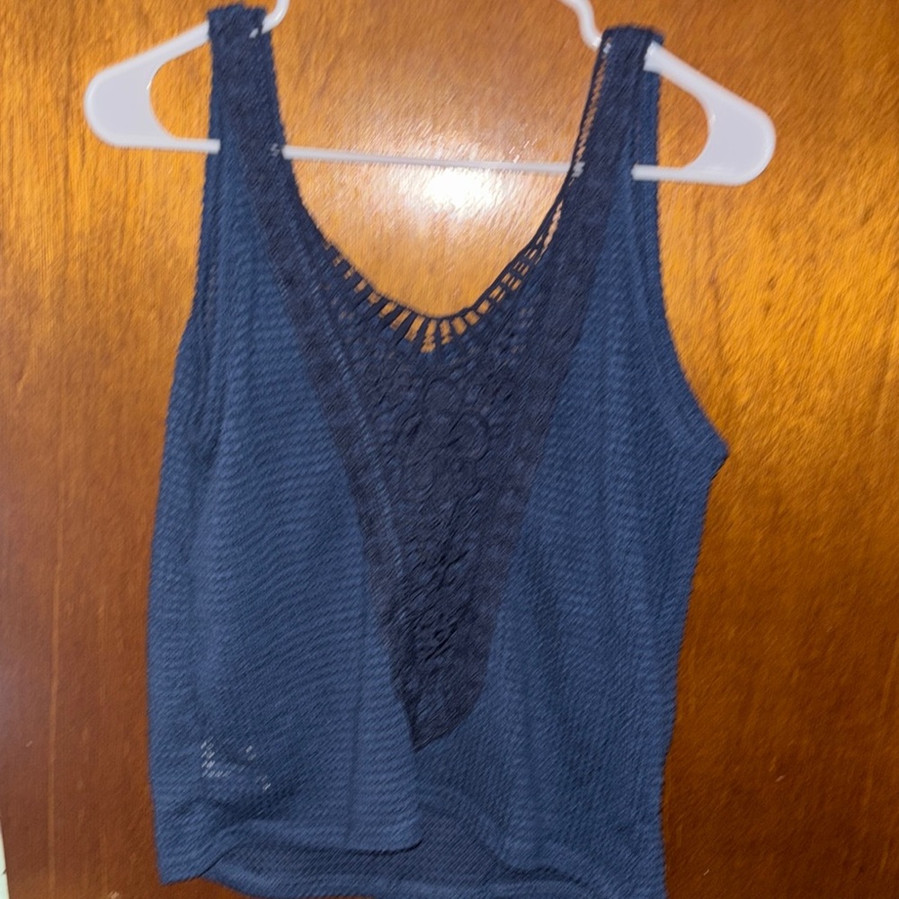 SHEIN Blue Ribbed Sleeveless Tank Top - Picture 5 of 6